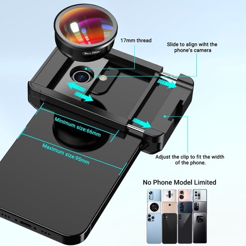 APEXEL Mobile Phone 100mm Macro Lens 10X + CPL Filter Kit with Universal Phone Clip Storage Box Replacement for iPhone 14/13/12/11 Huawei Smartphones