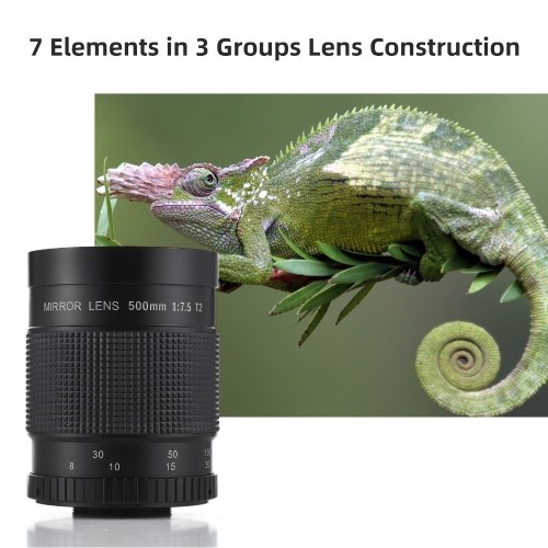 500mm F/7.5 Telephoto Reflex Mirror Lens T-Mount Replacement for Canon Nikon Sony Fujifilm Olympus DSLR Cameras 