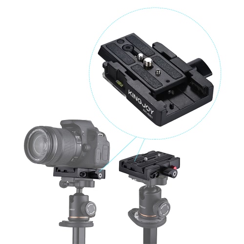 

Kingjoy KH-6251 Camera Camcorder Quick Release Plate Tripod Monopod Adapter with 1/4" 3/8" Screw Aluminum Alloy for Manfrotto 501H