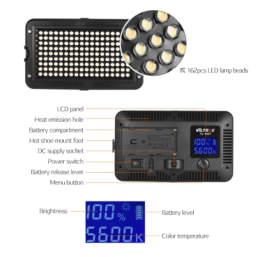 

Viltrox VL-162T Professional Bi-Color Dimmable LED Video Light