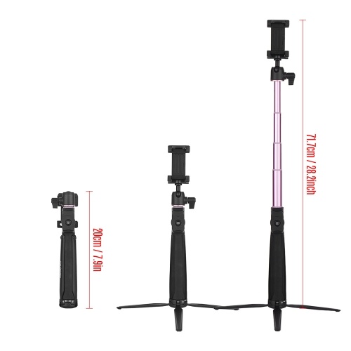 

MEFOTO Portable Adjustable Tripod Monopod Stand Holder Extendable Selfie Stick BT Connection with Wireless Remote Controller Ballhead for iPhone X/XS/8Plus/8 Huawei Samsung Xiaomi