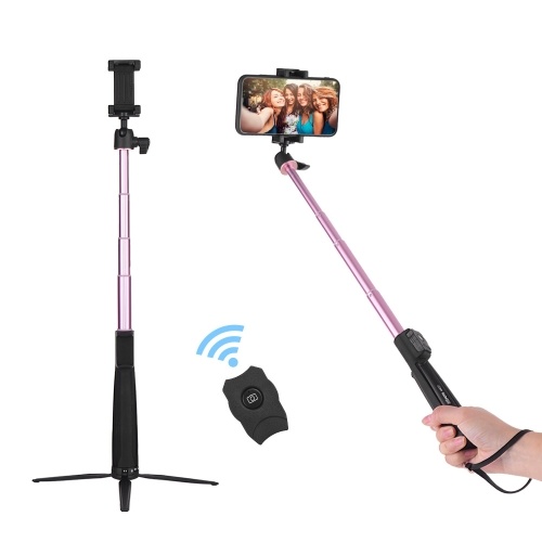 MEFOTO Tragbarer, verstellbarer Stativ-Einbeinstativ-Halter Ausziehbarer Selfie-Stick BT-Anschluss mit drahtloser Fernbedienung Kugelkopf für iPhone X / XS / 8Plus / 8 Huawei Samsung Xiaomi