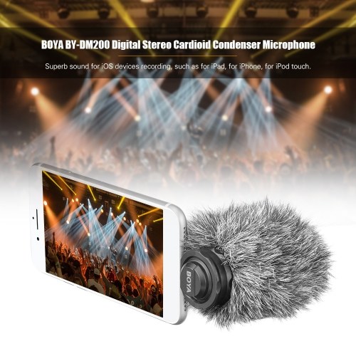 

BOYA BY-DM200 Digital Stereo Cardioid Condenser Microphone MFI Certified Superb Sound for iOS Devices Recording for iPhone iPad iPod Touch