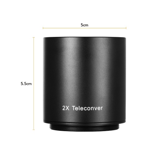 Andoer 2X Teleconverter Lens Manual Focus Converter Lens for 650-1300mm 500mm 420-800mm Camera T-mount Lenses 