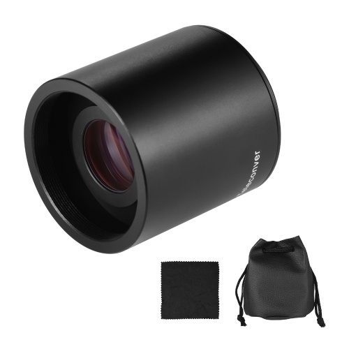 Andoer 2X Teleconverter Lens Manual Focus Converter Lens for 650-1300mm 500mm 420-800mm Camera T-mount Lenses 