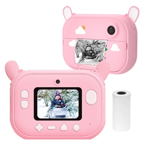 

1080P HD Mini Kids Camera Portable Digital Instant Camera Photo Printer For Kids Including 1 Roll of Print Paper Support WIFI Transmission Compatible with iOS Android
