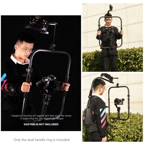 DF DIGITALFOTO MAGIC RING X Professional Dual Handle Grip Ring Handheld Stabilizer Photography Accessory Load Bearing 20KG Replacement for DJI Ronin S/Ronin SC/ DJI RS2/ RSC2/ Moza Air 2 