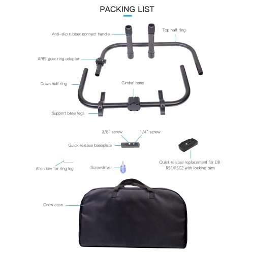 DF DIGITALFOTO MAGIC RING X Professional Dual Handle Grip Ring Handheld Stabilizer Photography Accessory Load Bearing 20KG Replacement for DJI Ronin S/Ronin SC/ DJI RS2/ RSC2/ Moza Air 2 