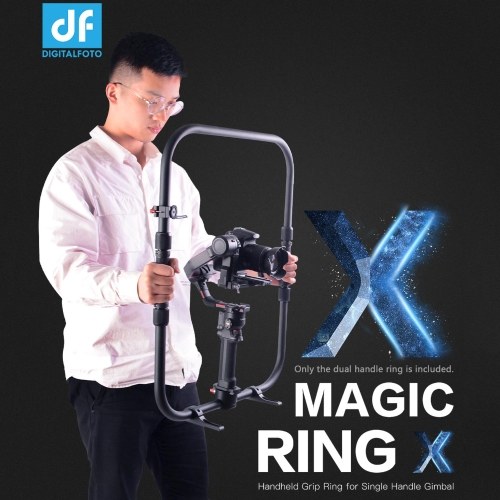 DF DIGITALFOTO MAGIC RING X Professional Dual Handle Grip Ring Handheld Stabilizer Photography Accessory Load Bearing 20KG Replacement for DJI Ronin S/Ronin SC/ DJI RS2/ RSC2/ Moza Air 2 