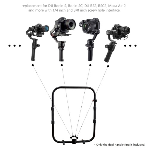 DF DIGITALFOTO MAGIC RING X Professional Dual Handle Grip Ring Handheld Stabilizer Photography Accessory Load Bearing 20KG Replacement for DJI Ronin S/Ronin SC/ DJI RS2/ RSC2/ Moza Air 2 