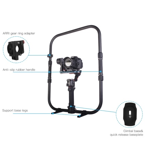 DF DIGITALFOTO MAGIC RING X Professional Dual Handle Grip Ring Handheld Stabilizer Photography Accessory Load Bearing 20KG Replacement for DJI Ronin S/Ronin SC/ DJI RS2/ RSC2/ Moza Air 2 