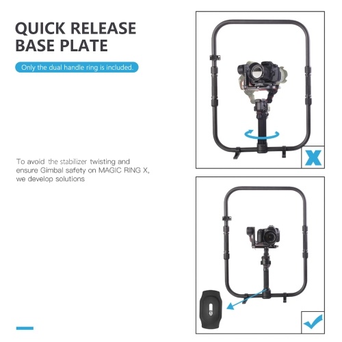 DF DIGITALFOTO MAGIC RING X Professional Dual Handle Grip Ring Handheld Stabilizer Photography Accessory Load Bearing 20KG Replacement for DJI Ronin S/Ronin SC/ DJI RS2/ RSC2/ Moza Air 2 