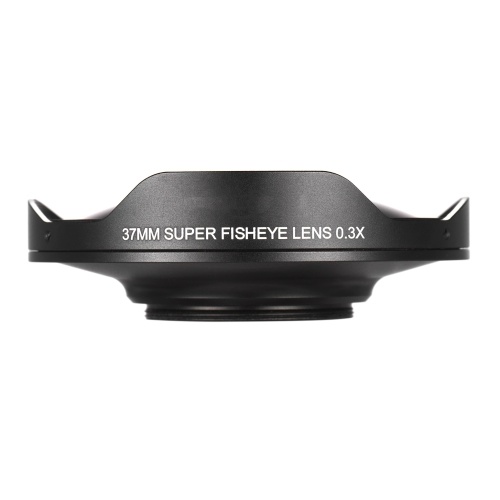 Andoer 37MM 0.3X HD Ultra Wide Angle Fisheye Lens with Hood Replacement for Camcorders 
