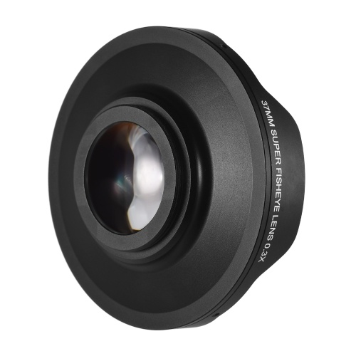 Andoer 37MM 0.3X HD Ultra Wide Angle Fisheye Lens with Hood Replacement for Camcorders 