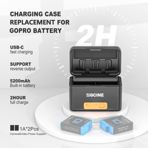 ZGCINE PS-G10 mini Portable Sports Camera Battery Fast Charging Case 