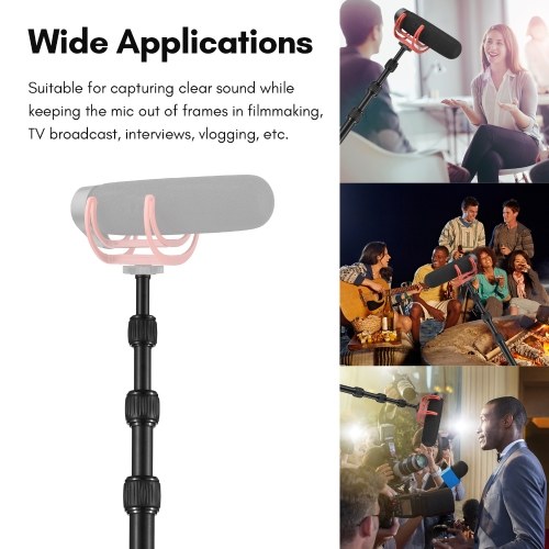 Andoer Handheld Microphone Boom Arm 4-Section Extendable Mic Arm 