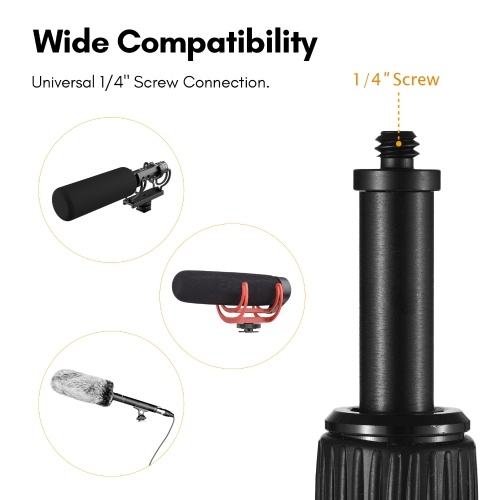 Andoer Handheld Microphone Boom Arm 4-Section Extendable Mic Arm 