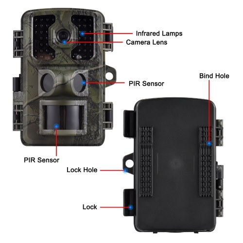 4K Trail Camera 16MP Wildlife Scouting Camera Tracking Camera with 2.0 Inch TFT Color Screen 
