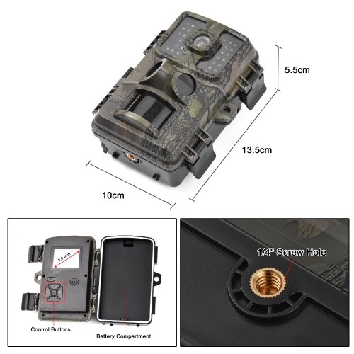4K Trail Camera 16MP Wildlife Scouting Camera Tracking Camera with 2.0 Inch TFT Color Screen 