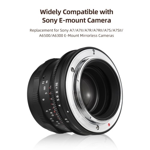 Andoer 35mm Fixed Focus Camera Lens Full Frame Camera Prime Lens F1.4 Large Aperture Manual Focus(E Mount) 
