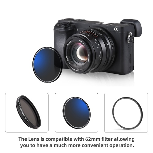 Andoer 35mm Fixed Focus Camera Lens Full Frame Camera Prime Lens F1.4 Large Aperture Manual Focus(E Mount) 