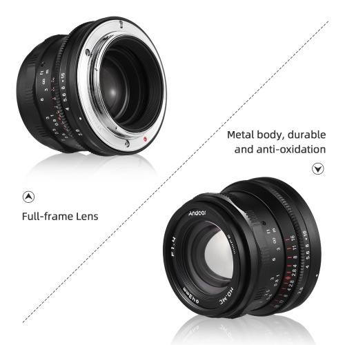 Andoer 35mm Fixed Focus Camera Lens Full Frame Camera Prime Lens F1.4 Large Aperture Manual Focus(E Mount) 