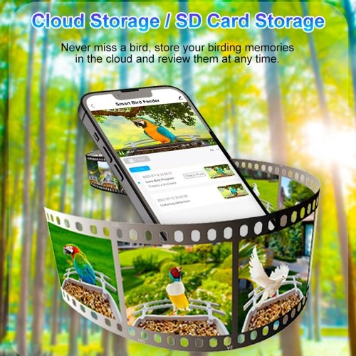 Smart Bird Feeder with 2.5K 4MP Camera 2L Capacity Bird Feeder for Outdoors with Solar Panel 