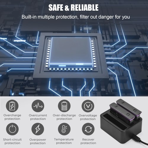 Panoramic Camera Battery and Charger Kit with 3-slot Battery Charger + 3pcs Batteries 3.85V 2500mAh + Type-C Charging Cable Replacement for Insta360 X4 