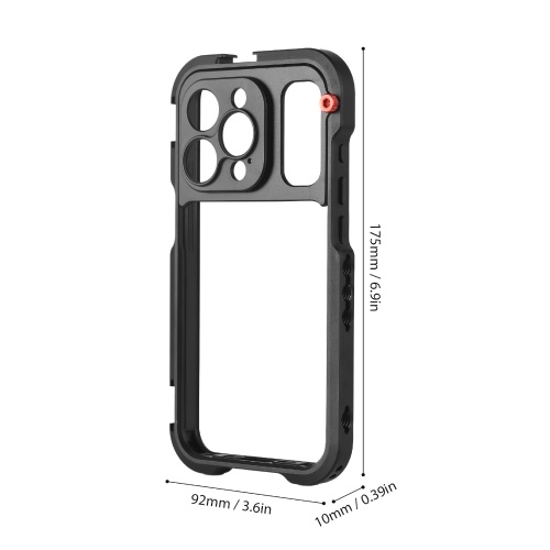 Tomtop Portable Phone Cage with Dual Handles Mobile Phone Video Rig Handheld Smartphone Stabilizer Several Cold Shoe Mounts Replacement for iPhone 15 Pro Max 