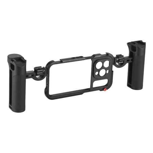Tomtop Portable Phone Cage with Dual Handles Mobile Phone Video Rig Handheld Smartphone Stabilizer Several Cold Shoe Mounts Replacement for iPhone 15 Pro Max 