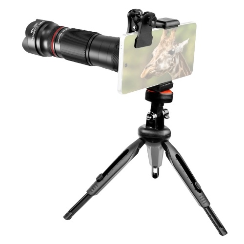 40X Zoom Lens with Tripod Phone Telephoto Lens Phone Telescope Phone Camera Lens for Hiking Camping Wildlife Observation Moon Sports Game Concert Watching 