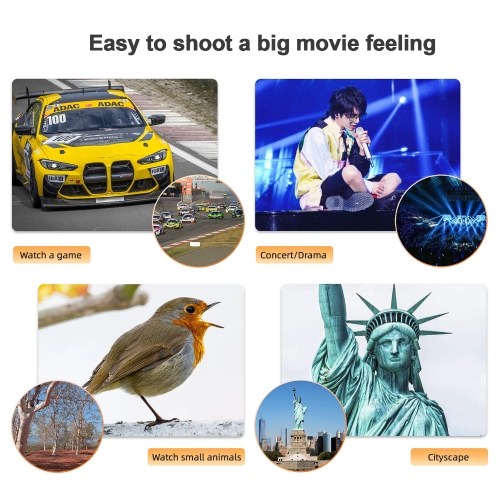 40X Zoom Lens with Tripod Phone Telephoto Lens Phone Telescope Phone Camera Lens for Hiking Camping Wildlife Observation Moon Sports Game Concert Watching 