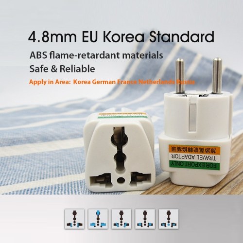 

4.8mm Converter Korea KC EU Standard Adapter 250V 10A Max Load 800W