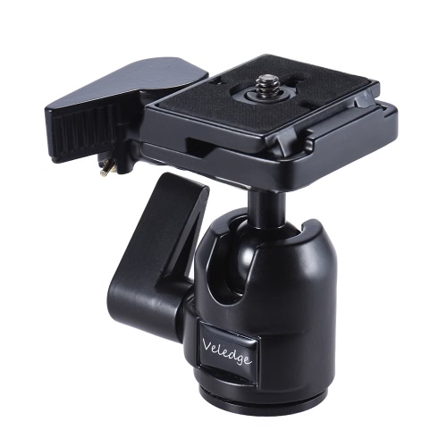 

Veledge Pro алюминиевого сплава Фото Панорамный шаровой головкой Ballhead ж / Quick Release Plate Base 1/4 "винт Макс. Грузоподъемность 10кг для Canon Nikon Sony DSLR Цифровые фотокамеры