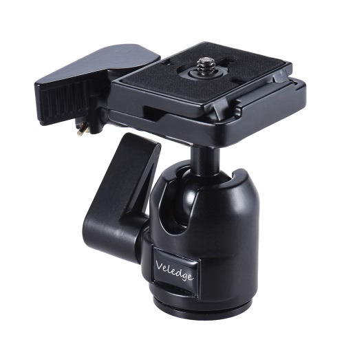 Veledge Pro en alliage d'aluminium Photographie panoramique Rotule Rotule w / Quick Release Plate Base de 1/4 