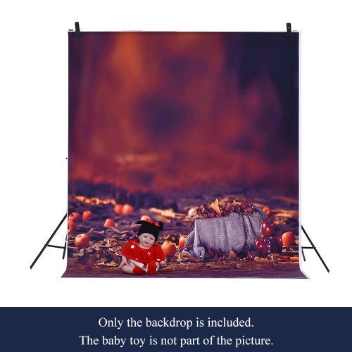 

1.5 * 2m Photography Backdrop Computer Printed Apple Fallen Leaves Pattern