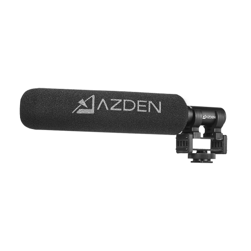 AZDEN SGM-DSLR Super Cardioïde Microphone Directionnel Micro avec Pare-Brise Antichoc pour Canon Nikon Sony DSLR Caméra Audio Vidéo Interview Diffusion