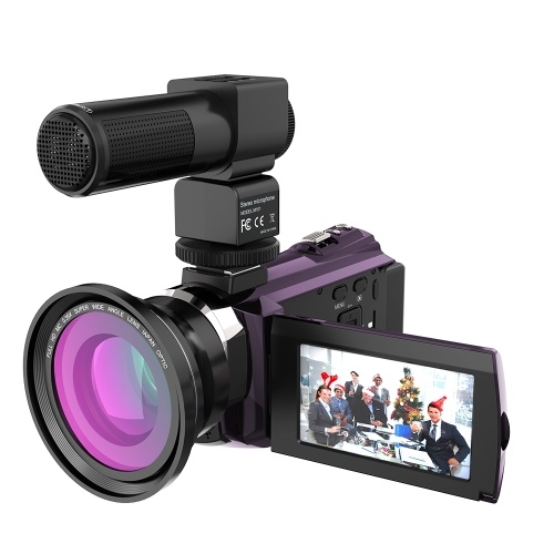 Andoer 4K 1080P 48MP WiFi Câmera de Vídeo Digital Camcorder Recorder