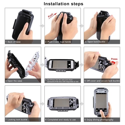 Puluz For Iphone 7 8 40M130Ft Waterproof Diving Housing Case Surfing Swimming Photo Video Taking Underwater Cover Black huismerk kopen in de aanbieding Puluz For Iphone 7 8 40M130Ft Waterproof Diving Housing Case Surfing Swimming Photo Video Taking Underwater Cover Black huismerk kopen in de aanbieding