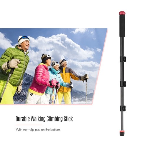 

KINGJOY Multifunctional Aluminium Alloy Selfie Stick with Adjustable Phone Clip Mini Ballhead Camera Camcorder Monopod Unipod Pole Walking Climbing Stick Clip Locking Telescopic 4 Sections for iPhone X/XS/8P Huawei Samsung Action Camera