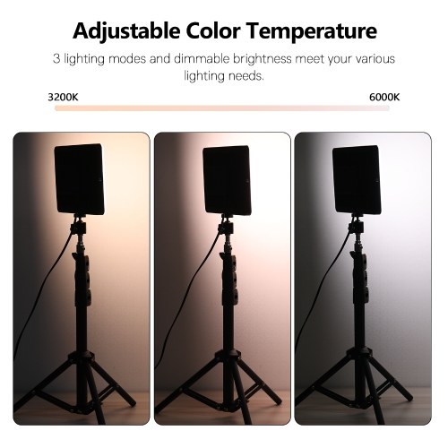 

10in Remote Control Lighting Panel Dimmable Wide Dimming Range LED Fill-in Light Fill Lamp with Tripod Photography Accessory