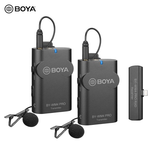 

BOYA BY-WM4 PRO-K4 2.4G Wireless Microphone System (Transmitter * 2 + Receiver * 1) 60M Effective Range