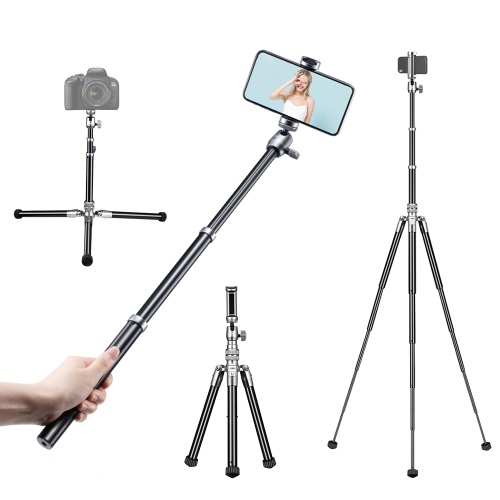 Cavalletto per treppiede Ulanzi SK-04 Selfie Stick 145cm 8-Section angolo treppiede a 3 livelli