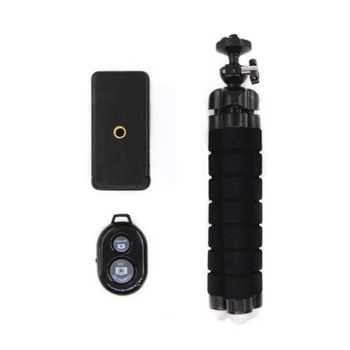 

Portable Mini Octopus Tripod Stand with Phone Holder Remote Shutter for Live Streaming Selfie