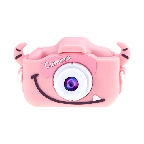 

20MP Kids Children Digital Camera 1080P Video Camcorder 2.0 Inches IPS Screen Dual Camera Lenses Anti-Drop Toys for Girls and Boys Built-in Battery with Strap Charging Cable Pink Horn