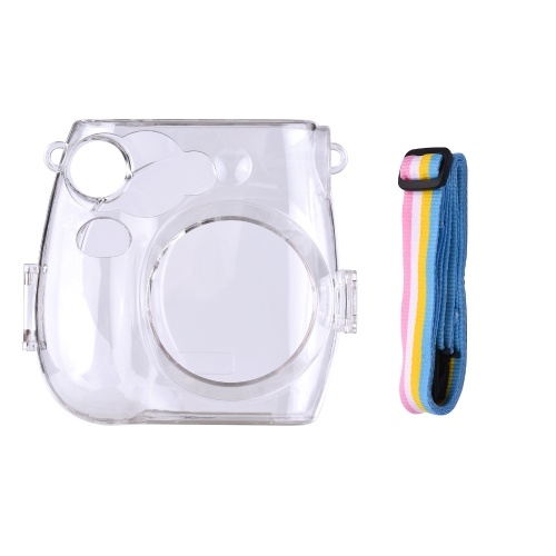 

Instant Camera Transparent Protection Case with Rainbow Lanyard Replacement for Fujifilm Instax Mini 8/9