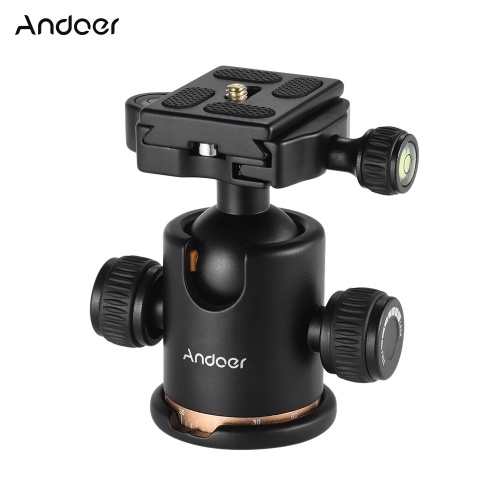 Andoer Camera Tripod Ball Head with Quick Release Plate 1/4