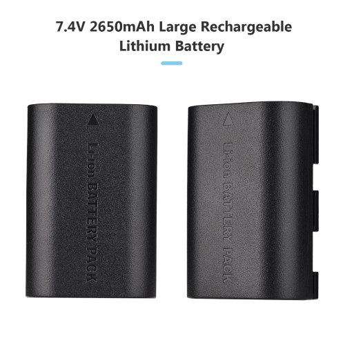 LP-E6/ E6N Battery & Charger Kit 2pcs 7.4V 2650mAh Battery + 1pc LED2-LPE6 Dual Channel Camera Battery Charger USB Port LCD Screen Display Replacement for Canon EOS 5D Mark II/III/IV 6D 7D 60D 70D 80D 