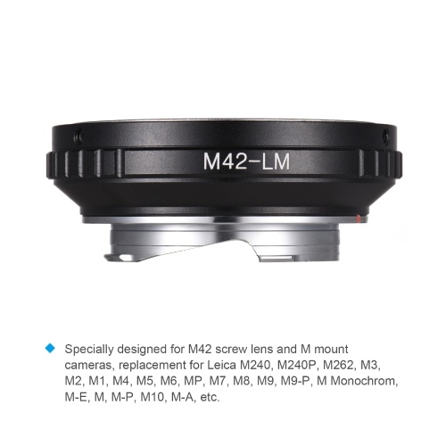 Andoer M42 -LM Camera Lens Adapter Ring Replacement for M42 Screw Mount Lens to Leica Camera M240 M240P M262 M3 M2 M1 M4 M5 M6 MP M7 M8 M9 M9-P M Monochrom M-E M M-P M10 M-A 
