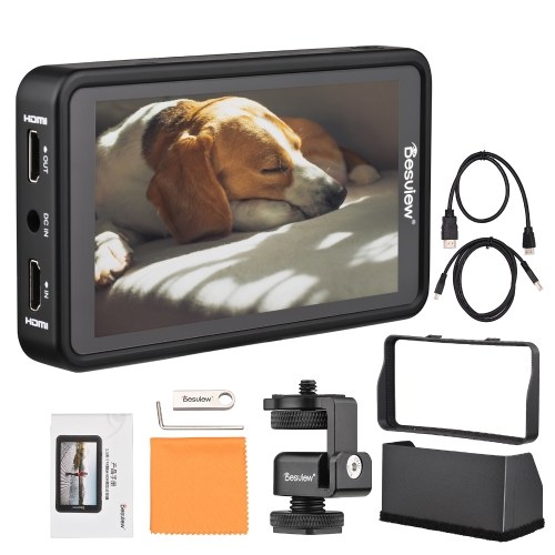 Bestview R5II 5.5 Inch Compact 4K Camera Field Monitor Touchscreen HDMI Input & Output 800Nits Hight Brightness HDR Monitoring 3D LUT with Sunshade for DSLR Camera 